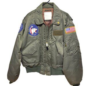 Vtg Military 90's US Navy Flight Jacket CWU-45 Fighter VFA-131Wildcats Hornet